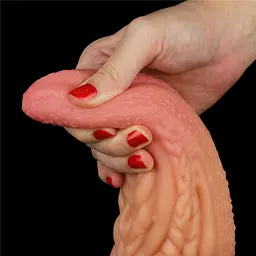 Фалоімітатор Dual-Layered Silicone 10'' Nature Cock 25 см коричневий - мініатюра 9
