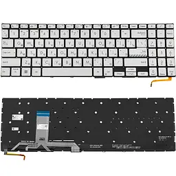 Клавіатура для ноутбука ASUS (X1502 series) rus, silver, без кадра, підсвічування клавіш