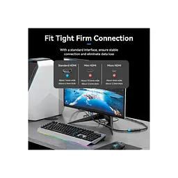 Кабель мультимедійний HDMI M to HDMI F 5.0m V2.0 4K60Hz Vention (AHCBJ) - мініатюра 6