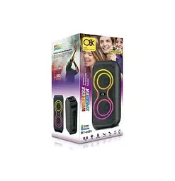 Колонка портативна акумуляторна Bluetooth Q8K 4"х2 потужність 40Вт з мікрофоном радіо та світломузикою UKC BT 2425