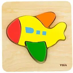 Дерев'яний мініпазл Viga Toys Літачок (50173)