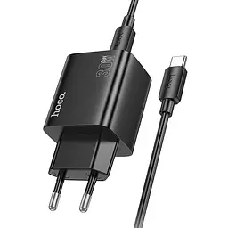 МЗП Hoco N56 Fundador PD30W four-port (2USB-A/2C) + кабель Type-C to Type-C Black - мініатюра 3