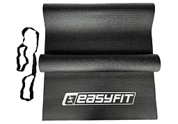 Килимок для йоги та фітнесу EasyFit ПВХ (PVC) Чорний (EF-1918-B) - мініатюра 2
