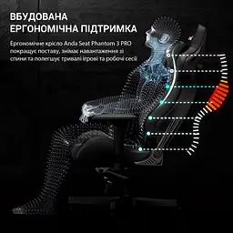 Крісло ігрове Anda Seat Phantom 3 Pro Size L Grey Fabric (AD18YC-06-G-F) - мініатюра 11