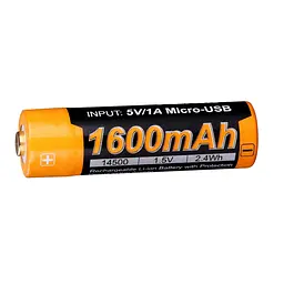 Акумулятор 14500 Fenix 1600 mAh Li-ion зарядка micro usb (ARB-L14-1600U) - мініатюра 5