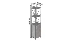 Етажерка 3/34 Ferrum-decor Серії Конект із тумбою 144x34x28 Сірий ДСП Бетон (FRD-104441) - мініатюра 4
