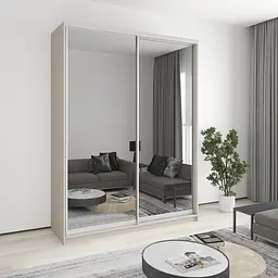 Шафа-купе дводверна MebelStar Уні AL 2 Дзеркала 180x60x240 см Кашемір (MBS-4021)