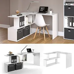 Стіл комп'ютерний кутовий Forte Alma 1200x770x500 Бетон (id27-0000-41-beton)