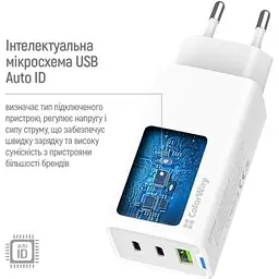 Зарядний пристрій ColorWay GaN Mini 65W PD Port PPS USB (USB-2C1A) white (CW-CHS058PD-WT) - мініатюра 10