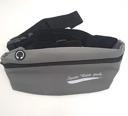 Сумка на пояс спортивна для бігу фітнесу прогумована 60-130 см Pocket Belt сірий - мініатюра 3
