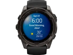 Спортивний годинник Garmin Fenix 8 51mm AMOLED Sapphire Carbon Gray DLC Titanium w. Black/Pebble Gray S. Band (010-02905-20/21) - мініатюра 8