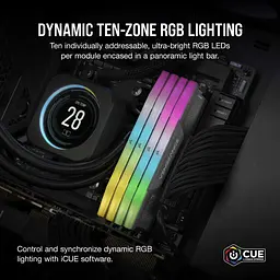 Модуль пам'яті для комп'ютера DDR5 96GB (2x48GB) 6000 MHz Vengeance RGB Grey Corsair (CMH96GX5M2E6000Z36) - мініатюра 7