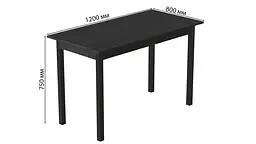 Стіл кухонний Ferrum-decor Маріо 75x120x80 Чорний ДСП Сосна Кембра 16мм (FRD-105740) - мініатюра 4