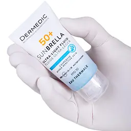 Засіб від засмаги Dermedic Sunbrella Ультралегкий захисний флюїд SPF 50+ Для судинної та гіперактивної шкіри 40 мл (5901643177584) - мініатюра 2