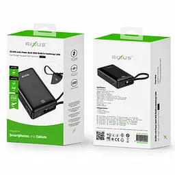 Power Bank 20000 mAh Rixus RXPB02B Compact Digital Display 22.5W Black - мініатюра 3