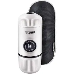 Портативна еспресо-кавоварка Wacaco Nanopresso з чохлом White