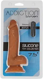 Фаллоимитатор Addiction Steven 7.5 Silicone Dong, 19 см + вибропуля в подарок - миниатюра 7