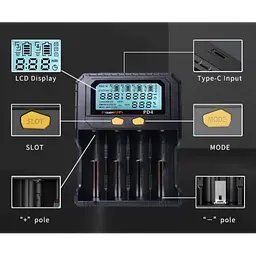 Універсальний зарядний пристрій PowerKan PD4 4 канали з екраном під 18650 - мініатюра 3