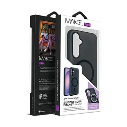 Чохол MAKE Samsung S26 Plus Silicone Aura Magnet Black - мініатюра 5