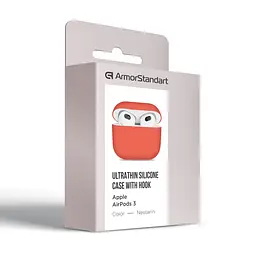 Силіконовий чохол для навушників Apple AirPods 3, Ultrathin Silicone Case, помаранчевий, захисний чохол, ультратонкий і легкий, захист від подряпин і пилу, м"який силікон, ArmorStandart (ARM60290) - мініатюра 3