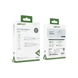 Дата кабель USB 2.0 AM to USB-C 1.2m 3.0A TPE White Acefast (6974316280873) - мініатюра 3