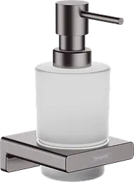 Дозатор підвісний Hansgrohe AddStoris для рідкого мила Brushed Black/скло 41745340, Шліфований чорний хром