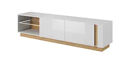 Тумба під телевізор Perfect Home Арко / Arco 2-дверна 2D/187 Білий глянець/дуб грандсон (PFH-091037)