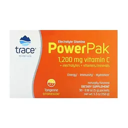 Витаминно-минеральный комплекс Trace Minerals Электролиты, вкус мандарина, Electrolyte Stamina PowerPak, 30 пакето (TMR-00349)