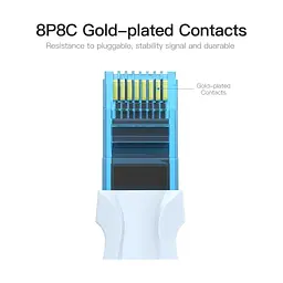 Патч-корд 5м, RJ-45 cat 5e UTP blue Vention (VAP-A10-S500) - мініатюра 4