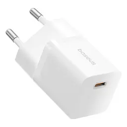 Мережевий зарядний пристрій Baseus GaN5 Fast Charger (mini) 1C 25W EU Cable Type-C to Type-C 1m білий P10110909213-01 - мініатюра 3