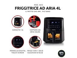 Мультипіч (аерофритюрниця) Ariete Friggitrice ad aria 4L Nero 4633/00 - мініатюра 6