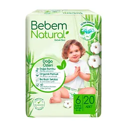 Підгузки Bebem Natural 6 Extra large 15+ кг 20 шт (8690536806041)