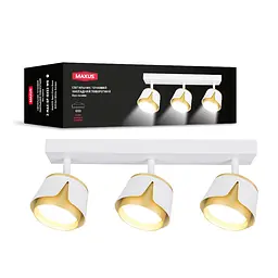 Світильник точковий накладний поворотний без лампи Maxus Spot Flora Base GX53x3 White Golden