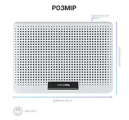 Охолоджувальна підставка для ноутбука до 17 дюймів OfficePro OPCP-620 2xUSB 6xfans - мініатюра 2