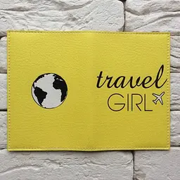 Обкладинка для паспорта Travel girl 5 (жовтий) - мініатюра 3