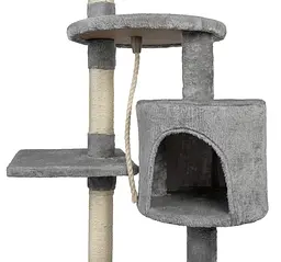 Happet Кігтеточка-будинок для котів, світло-сіра, 115x41x41 см (CT12) - мініатюра 2