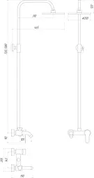 Душова система Globus Lux GLLR-0001, Хром - мініатюра 5