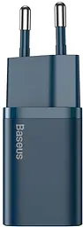 Мережевий зарядний пристрій Baseus Super Si Quick Charger 20W Sets Black + Type-C to Lightning Cable Blue - мініатюра 3