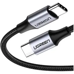 Дата кабель USB-C to USB-C 1.0m US261 3A Alum. Braid Gray\Black Ugreen (50150)