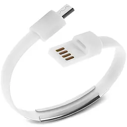 Кабель-браслет micro USB 2.0, белый RTL