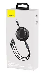 Кабель Baseus Bright Mirror 3-in-1 Cable USB to MicroUSB+Lightning+Type-C 66W 1.2m CAMLC-MJ01 Black - мініатюра 5