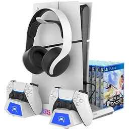 Підставка для PS5 Slim із заряджанням для джойстиків DualSense — зарядна станція Ipega 745S023 - мініатюра 4