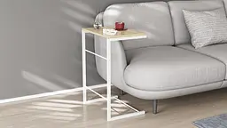 Столик Террі Ferrum-decor 650x440x330 Білий метал ДСП Дуб Сонома 16 мм (FRD-104658)