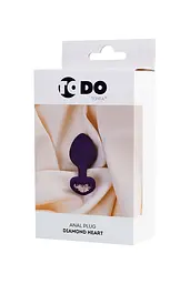 Анальна пробка ToDo Anal Plug Diamond Heart 8 см (фіолетовий) - мініатюра 6