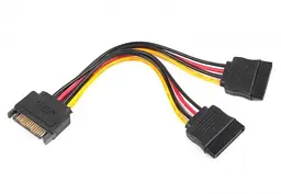 Перехідник живлення SATA (M) - 2 x SATA (F), 15 см, Cablexpert (CC-SATAM2F-01)