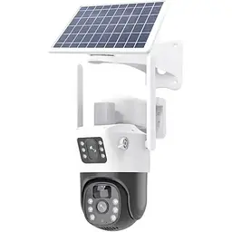 Вулична камера відеоспостереження Digital з двома лінзами 4G, V36-4G SOLAR / Вайфай камера від сонячної панелі - мініатюра 2