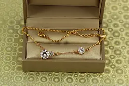 Ланцюг Xuping Jewelry з трьома каменями 46 см золотистий - мініатюра 2