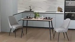Стіл кухонний розкладний Данді на конусних ногах Ferrum-decor 75x120(160)x70 Чорний метал ДСП Дуб Сан-Марино 16 мм (FRD-106782)