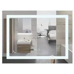 Дзеркало Mixxus WARM MR02-70x50-CASE з LED Touch, Anti-fog, димером, регулюванням яскравості, годинником (MI6669)