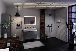 Дзеркало Hansgrohe Xarita E 1000 700 з LED підсвічуванням та датчиком дотику matt white 54986700 - мініатюра 3